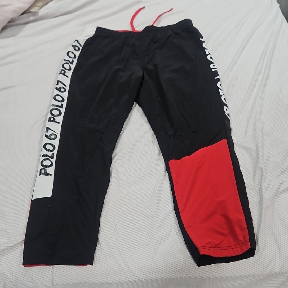 Polo by Ralph Lauren Black Sweatpants with Red & White Accents
